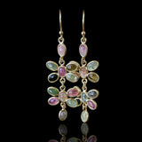 Boucles d’oreilles tourmaline multicolore