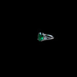Bague verte avec zirconium