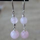 Boucles d’oreilles quartz rose