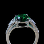 Bague verte avec zirconium