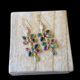 Boucles d’oreilles tourmaline multicolore