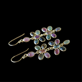 Boucles d’oreilles tourmaline multicolore