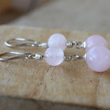 Boucles d’oreilles quartz rose