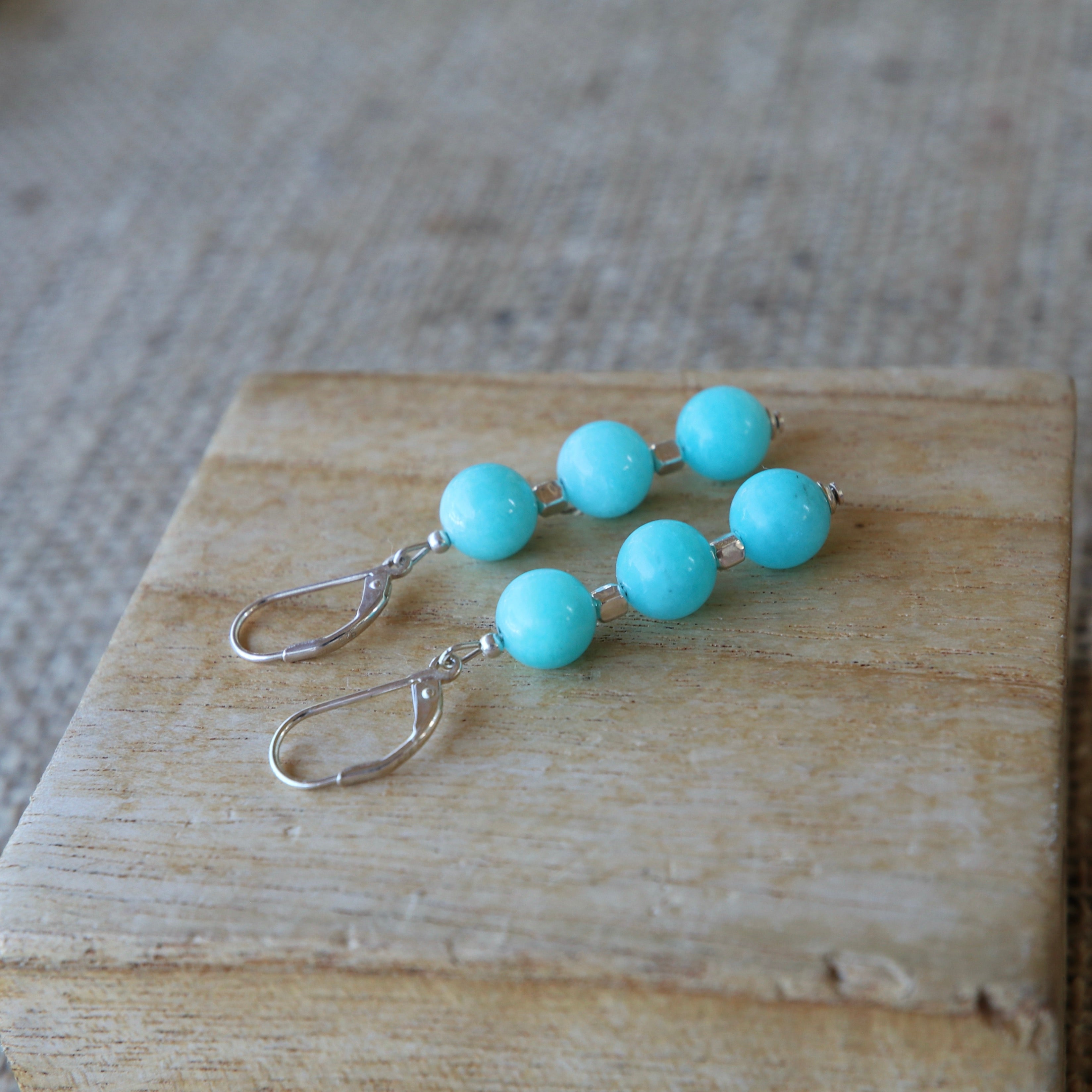 Boucles d’oreilles en amazonite