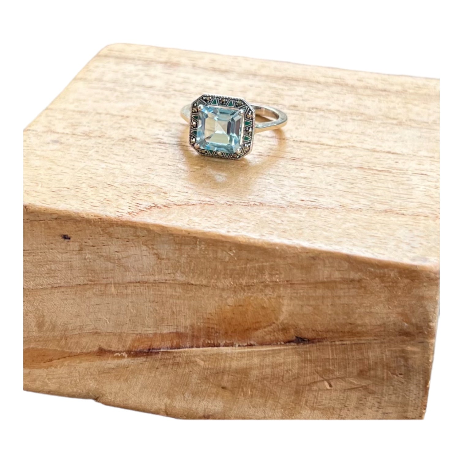 Bague topaze carre