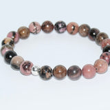 Bracelet rhodonite veiné noir d'Australie A