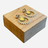 Boucles d'oreilles " soleil blanc"
