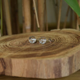Boucles d'oreilles en cristal de roche 6mm