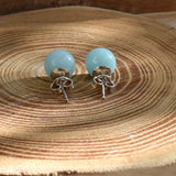Boucles d'oreilles en amazonite du Pérou "10 mm "
