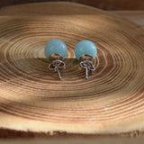 Boucles d'oreilles en amazonite du Pérou "10 mm "