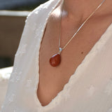 Pendentif en jaspe rouge