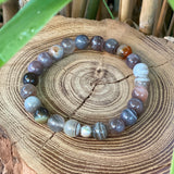 Bracelet agate du Botswana grise 6mm