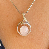 Pendentif " quartz rose "