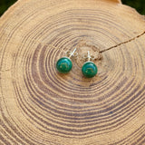 Boucles d'oreilles en malachite "8mm"