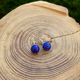 Boucles d'oreilles en lapis lazuli 8mm
