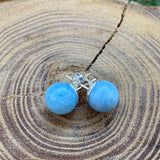 Boucles d'oreilles en aigue marine 10mm