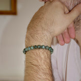 Bracelet en jaspe vert zèbre