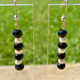 Boucles d’oreilles nacre avec onyx