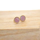 Boucles d'oreilles "clou rhodocrosite"