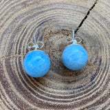 Boucles d'oreilles en aigue marine 10mm