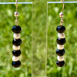 Boucles d’oreilles nacre avec onyx