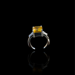 Bague en citrine 
, argent 925. Bague Eclat Solaire