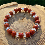 Jaspe rouge avec cristal