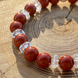 Jaspe rouge avec cristal