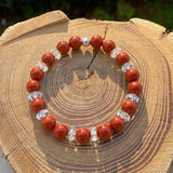 Jaspe rouge avec cristal