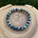 Bracelet en jaspe vert zèbre