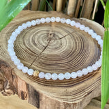 Bracelet de cheville quartz rose 6 mm