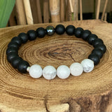 Obsidienne avec howlite