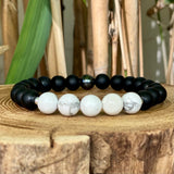 Obsidienne avec howlite