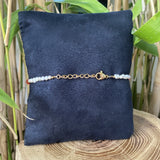 Bracelet nacre avec cristal de Swarovski rouge