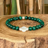 Malachite avec fleur de nacre