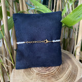 Bracelet nacre avec cristal de Swarovski rouge