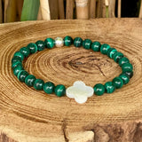 Malachite avec fleur de nacre
